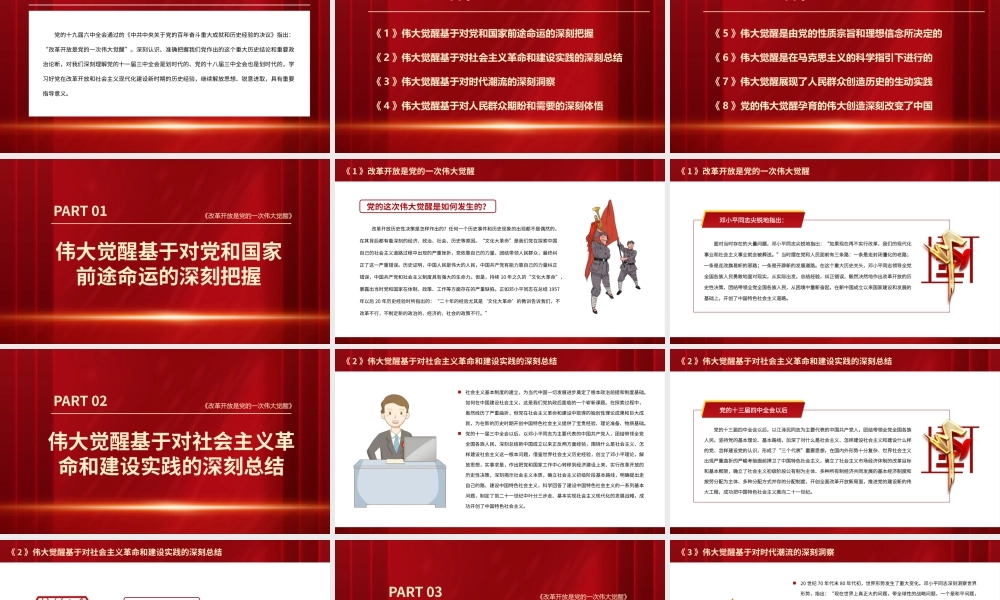 深入学习贯彻党的2021全会精神-改革开放是党的一次伟大觉醒PPT课件（带内容）.pptx