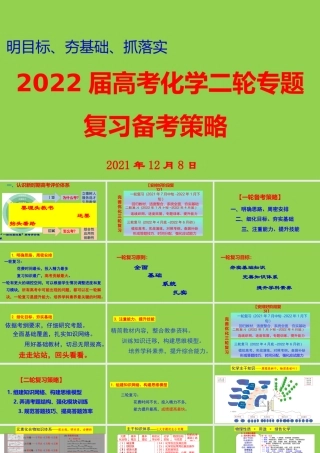2022届高考化学二轮专题复习备考策略.pptx