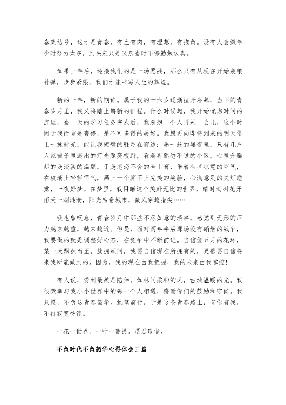 不负时代不负韶华心得体会三篇.docx_第3页