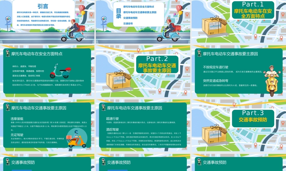 摩托车电动车交通安全-佩戴头盔守法规知礼让文明出行安全教育培训PPT课件（带内容）.pptx