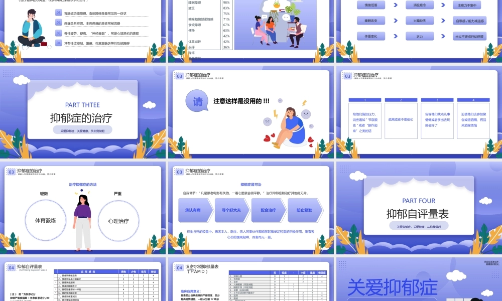 抑郁症心理健康科普宣传关爱抑郁症PPT课件（带内容）.pptx