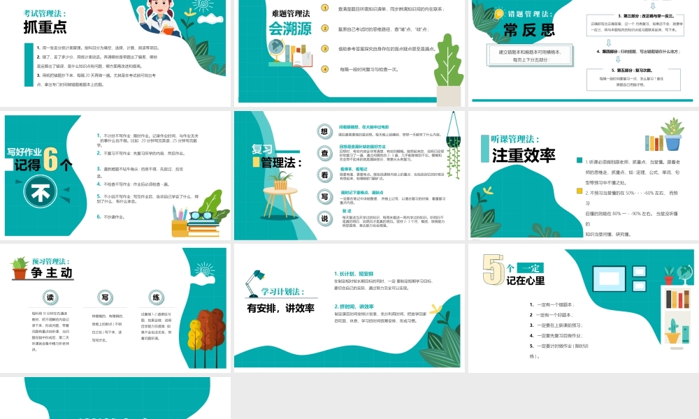 中小学生学习方法及习惯指南PPT课件（带内容）.pptx