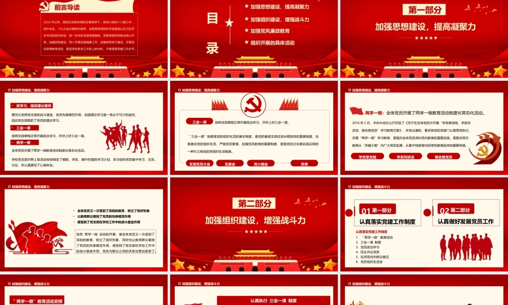 2022党支部年终工作总结基层党组织党支部工作汇报年度述职报告PP课件（带内容）.pptx