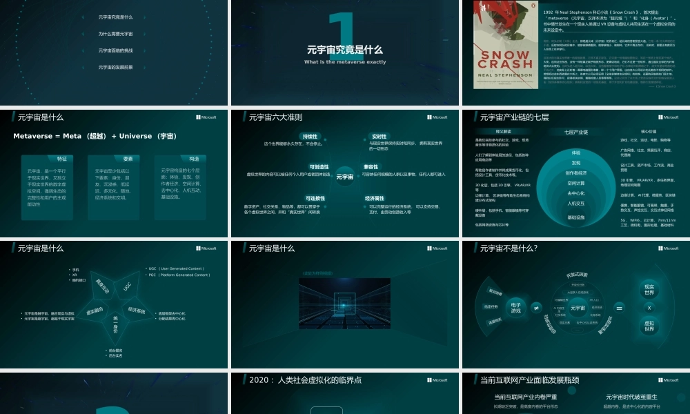 极简科技风元宇宙知识介绍未来前景ppt课件（带内容）.pptx
