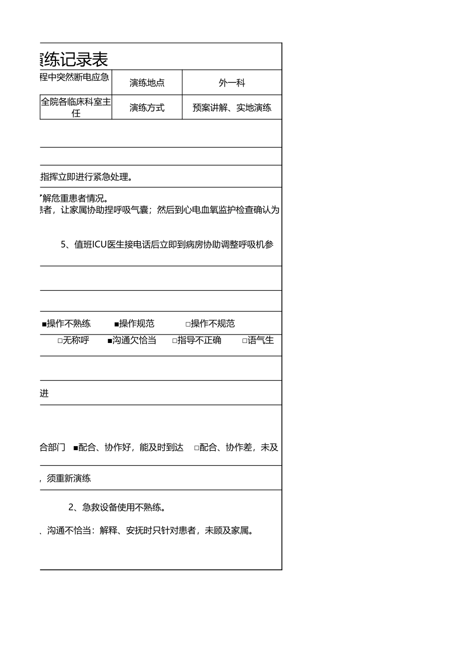医院医疗应急预案演练记录表.xlsx_第3页