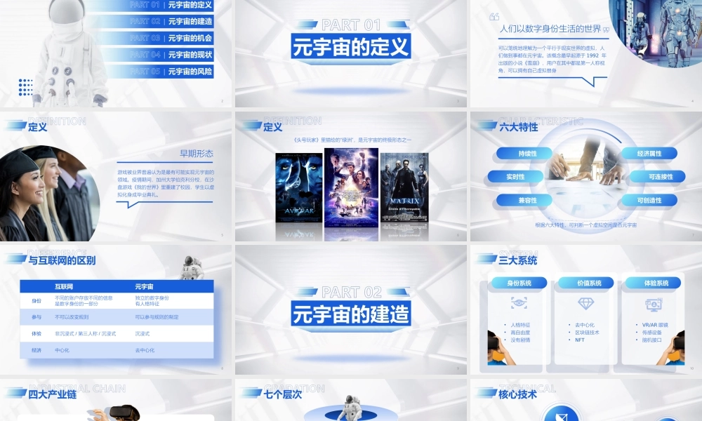轻科技风元宇宙概念介绍课ppt课件（带内容）.ppt