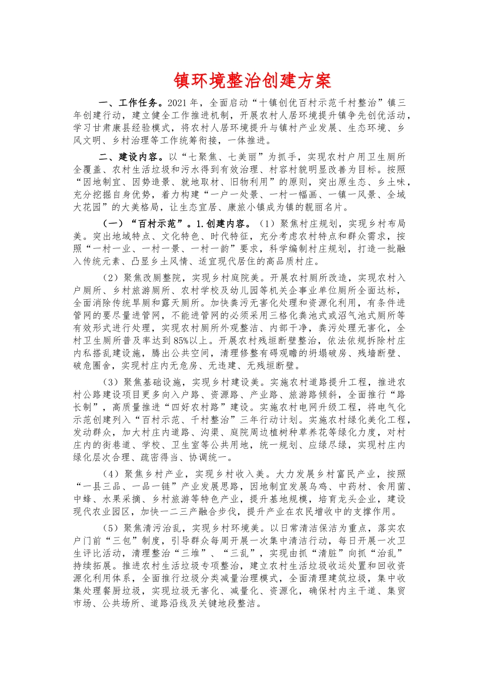 镇环境整治创建方案.docx_第1页