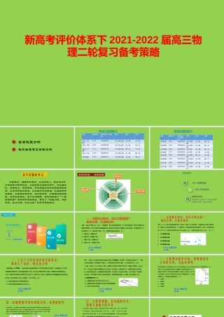 新高考评价体系下2021-2022届高三物理二轮复习备考策略.pptx