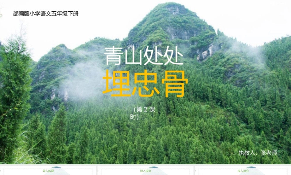 小学语文部编版五年级下册第二课时《青山处处埋忠骨》教育教学课件.pptx