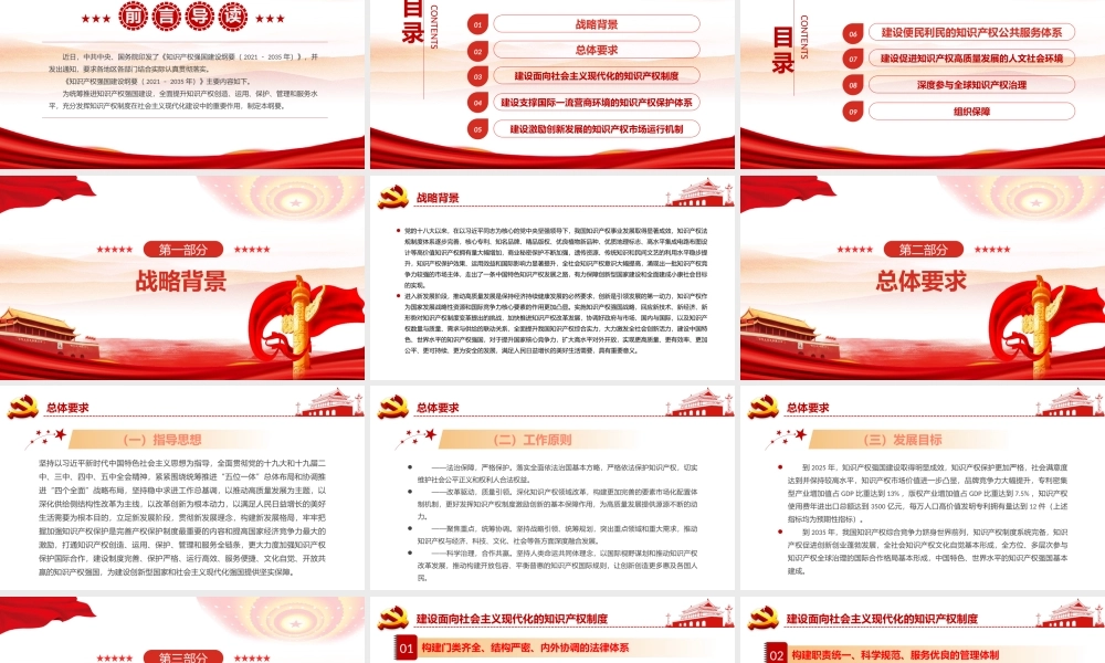 《知识产权强国建设纲要（2021－2035年）》统筹推进知识产权强国建设PPT课件（带内容）.pptx