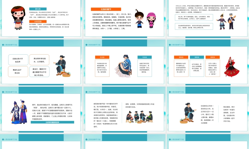 少数民族新年春节习俗介绍主题班会PPT课件（带内容）.ppt