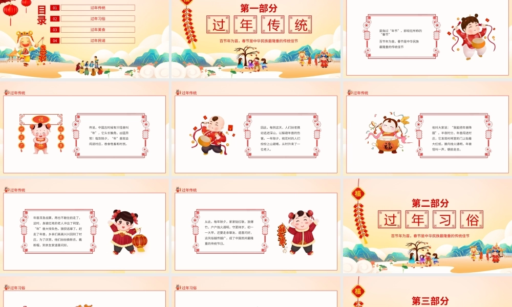 幼儿园快乐过新年新年习俗主题班会PPT课件（带内容）.ppt