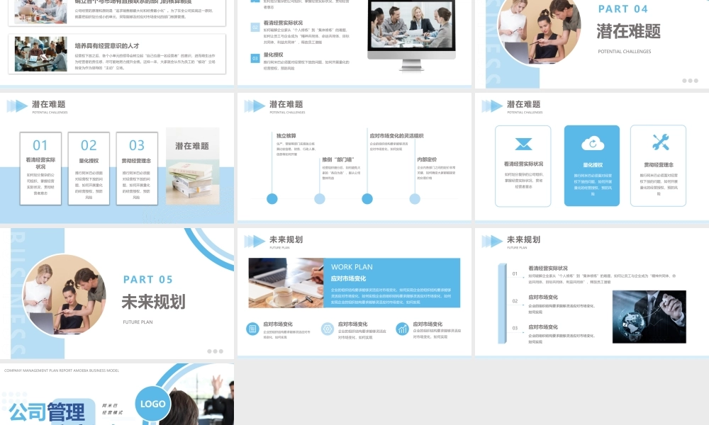 商务风公司管理方案汇报202X年阿米巴经营模式管理方案PPT课件（带内容）.pptx