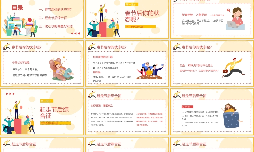 节后收心会赶走“节后综合征”主题会议PPT课件（带内容）.ppt