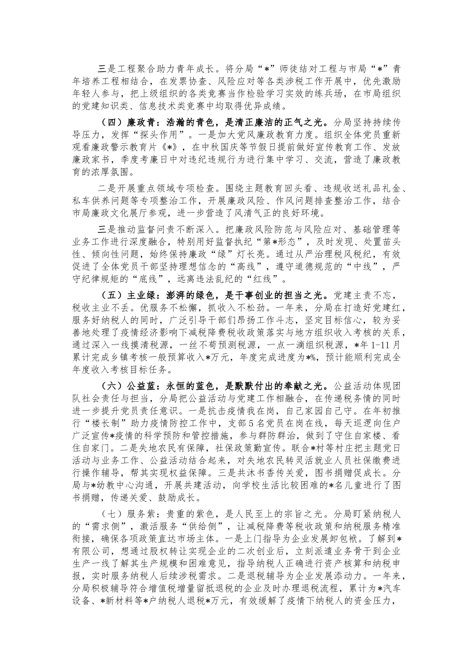 税务党建典型经验特色亮点工作汇报.docx_第2页