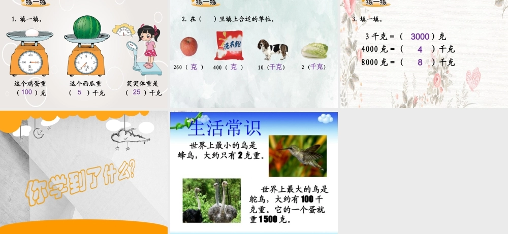(小学课件）最新北师大版三年级数学下册《有多重》课件.ppt