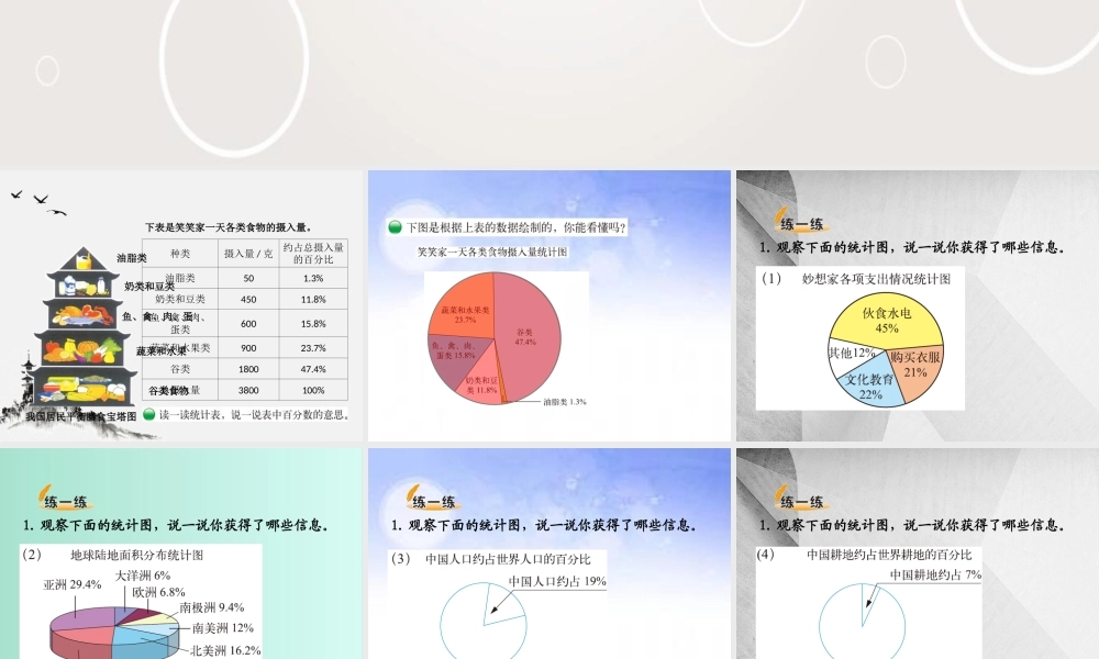 (小学课件）第五单元扇形统计图.ppt