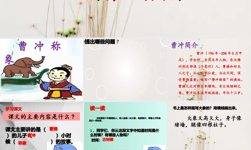 (小学课件）二年级上册语文课件《曹冲称像》人教部编版(共3张PPT).pptx