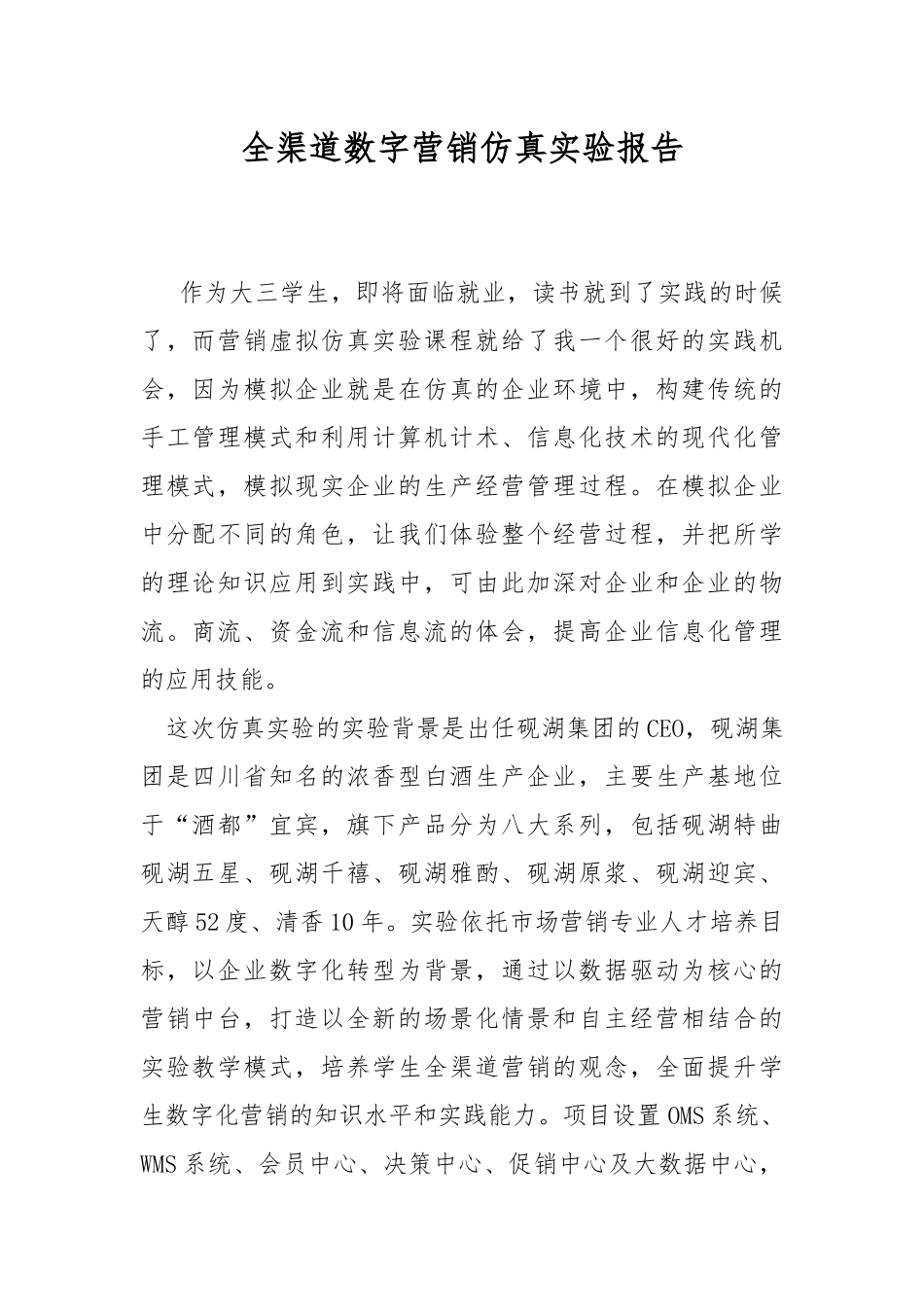 全渠道数字营销仿真实验报告.docx_第1页