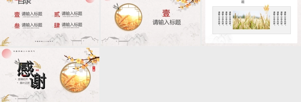 传统中国二十四节气节气小满介绍PPT模板.ppt