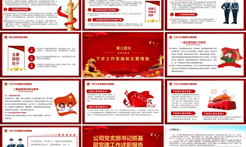 公司党支部书记抓基层党建工作述职报告PPT课件（带内容）.pptx