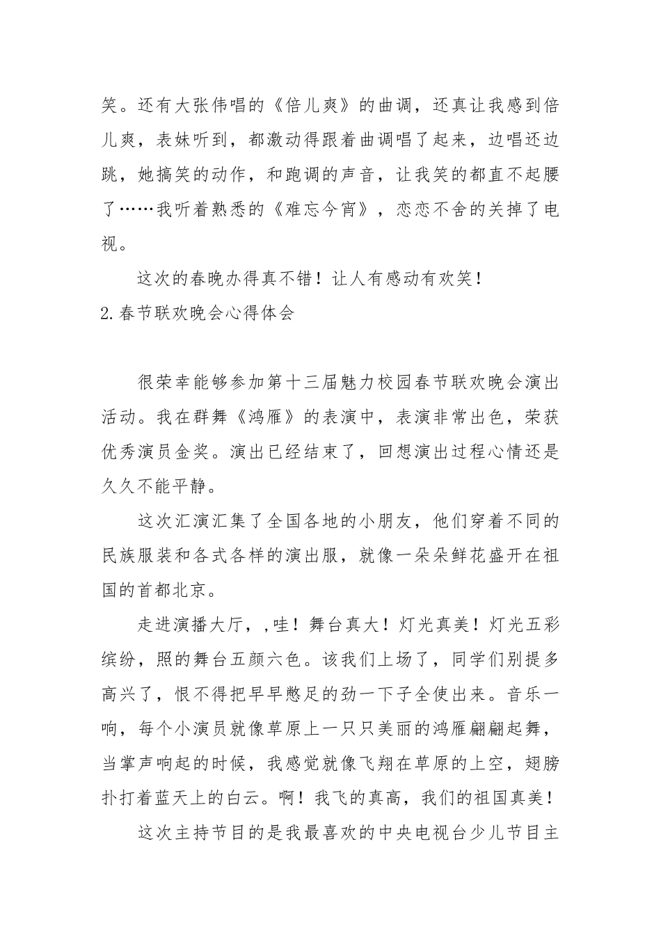 春节联欢晚会心得体会(10篇).docx_第2页