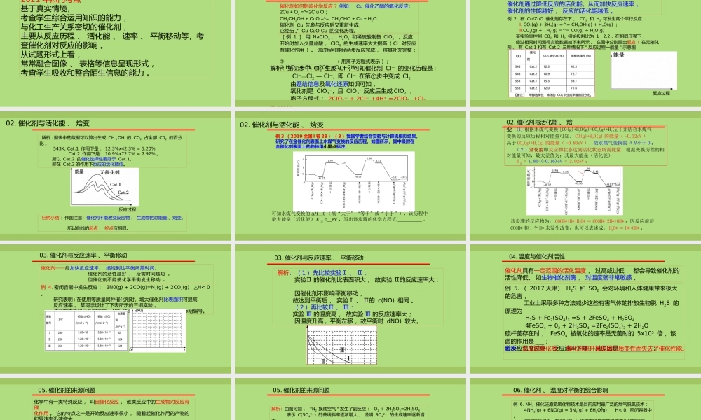 2022年高考化学二轮复习《反应机理历程、活化能 、 催化剂》.pptx
