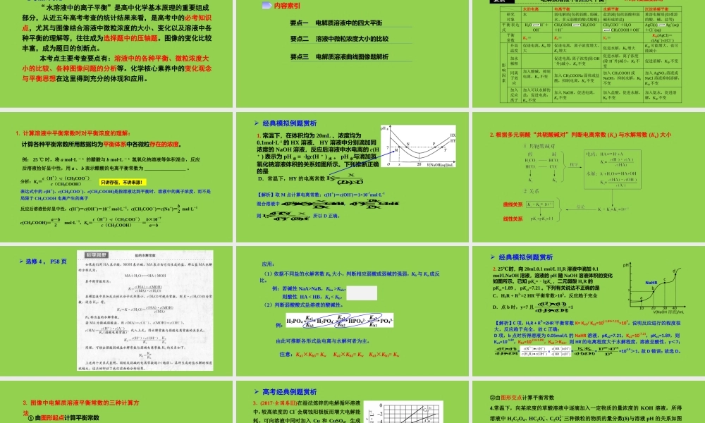 2022年高考化学二轮复习专题《水溶液中的离子平衡》.pptx