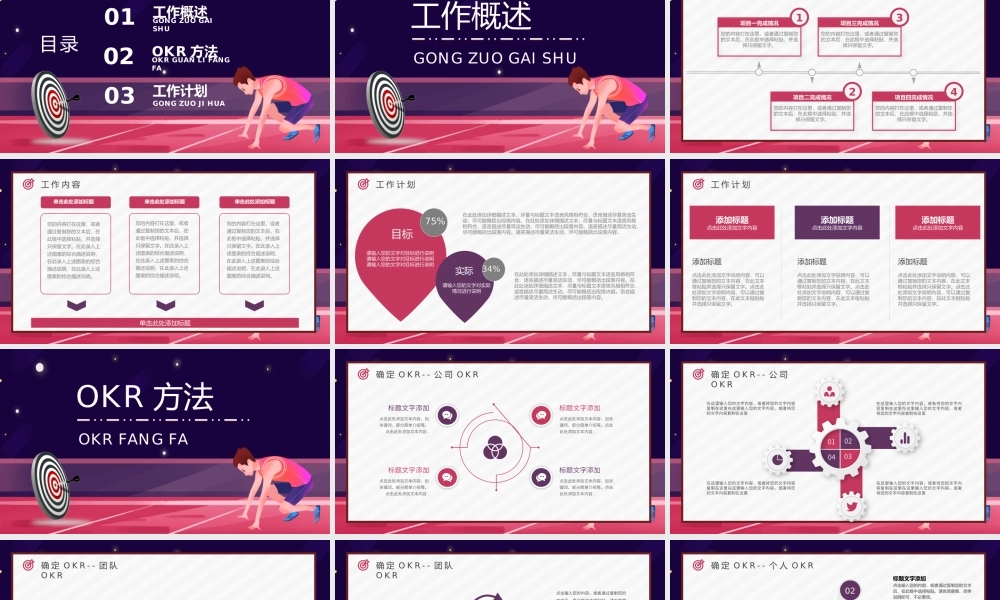 公司部门OKR目标管理培训心得总结工作法介绍员工培训PPT模板.pptx