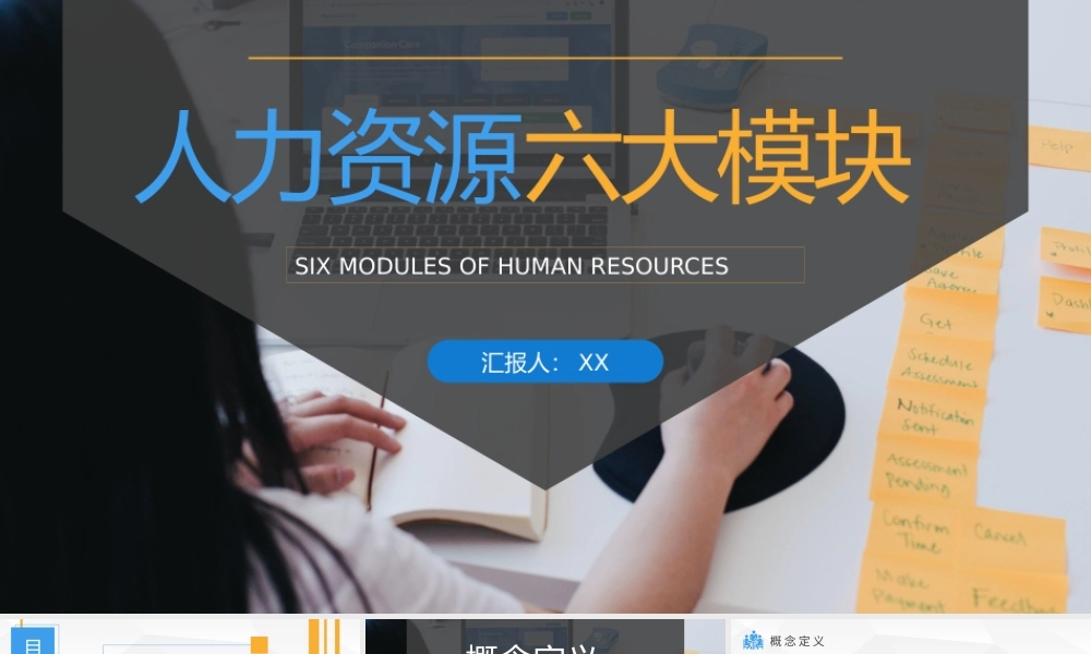 人力资源六大模块的关系介绍企业人事专员工作知识培训PPT模板.pptx