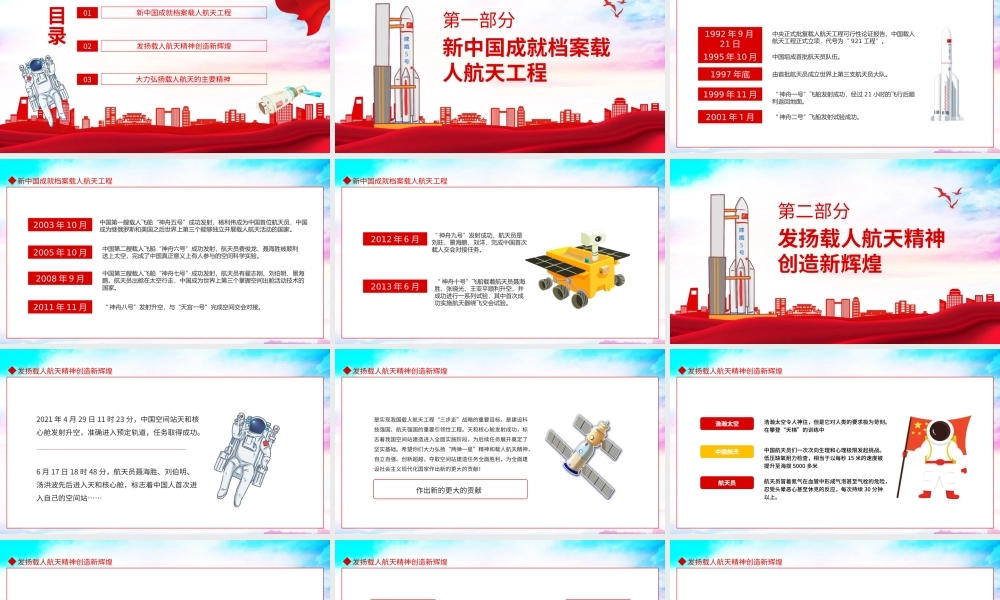 弘扬伟大载人航天精神专题讲座知识专题辅导PPT课件（带内容）.ppt