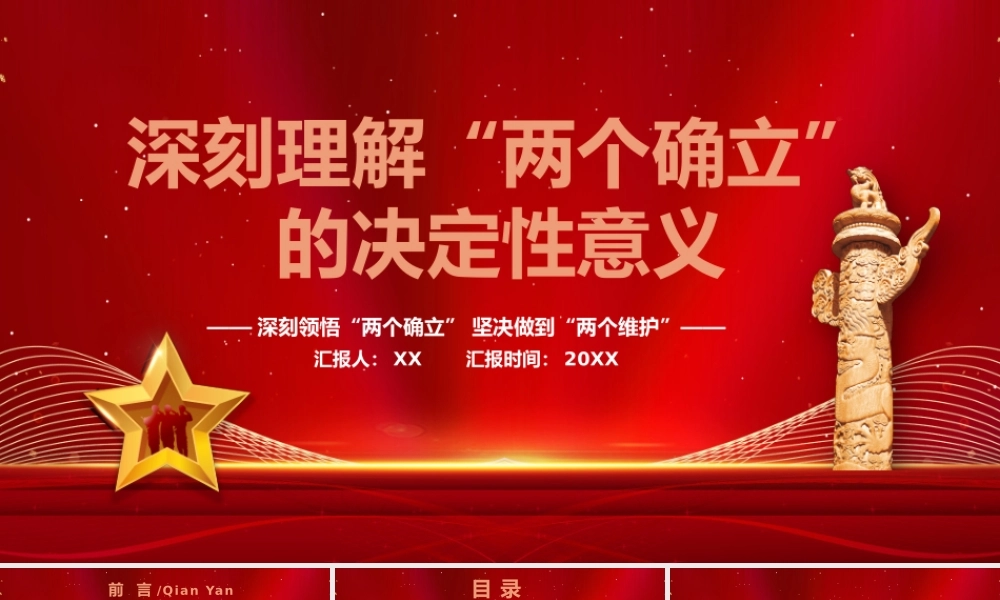 红色党政深刻理解两个确立的决定性意义PPT模板.pptx