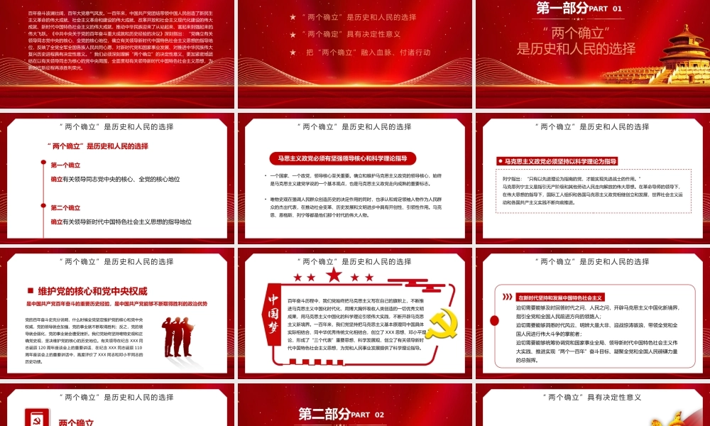 红色党政深刻理解两个确立的决定性意义PPT模板.pptx