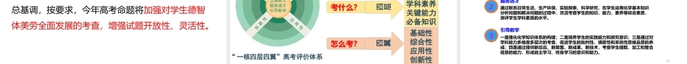 一核四层四翼高考评价体系下2022届高三化学二轮复习备考策略讲座.pptx