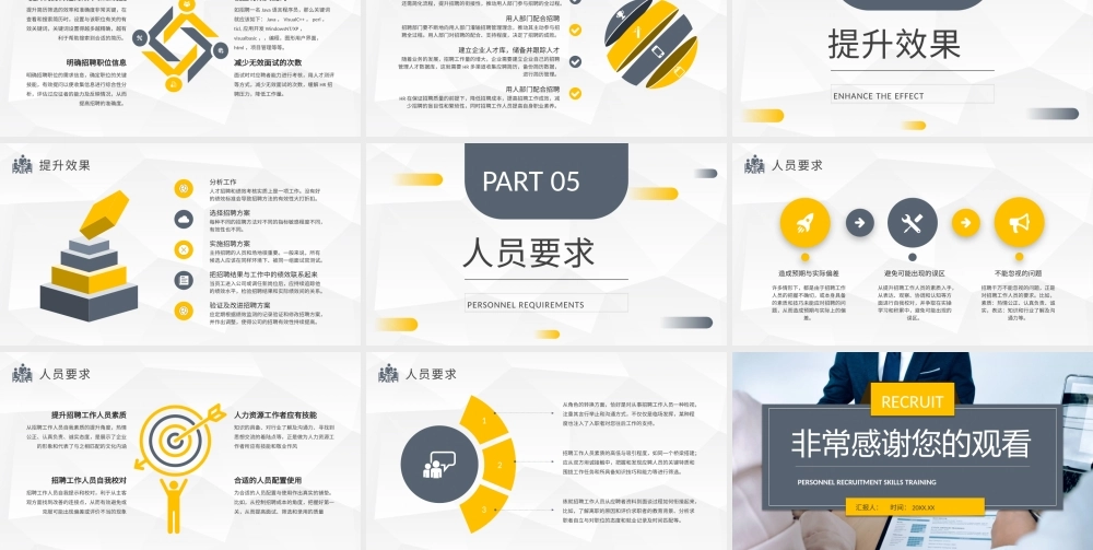 公司人力资源部门季度工作计划方案人员招聘技巧培训PPT模板.pptx