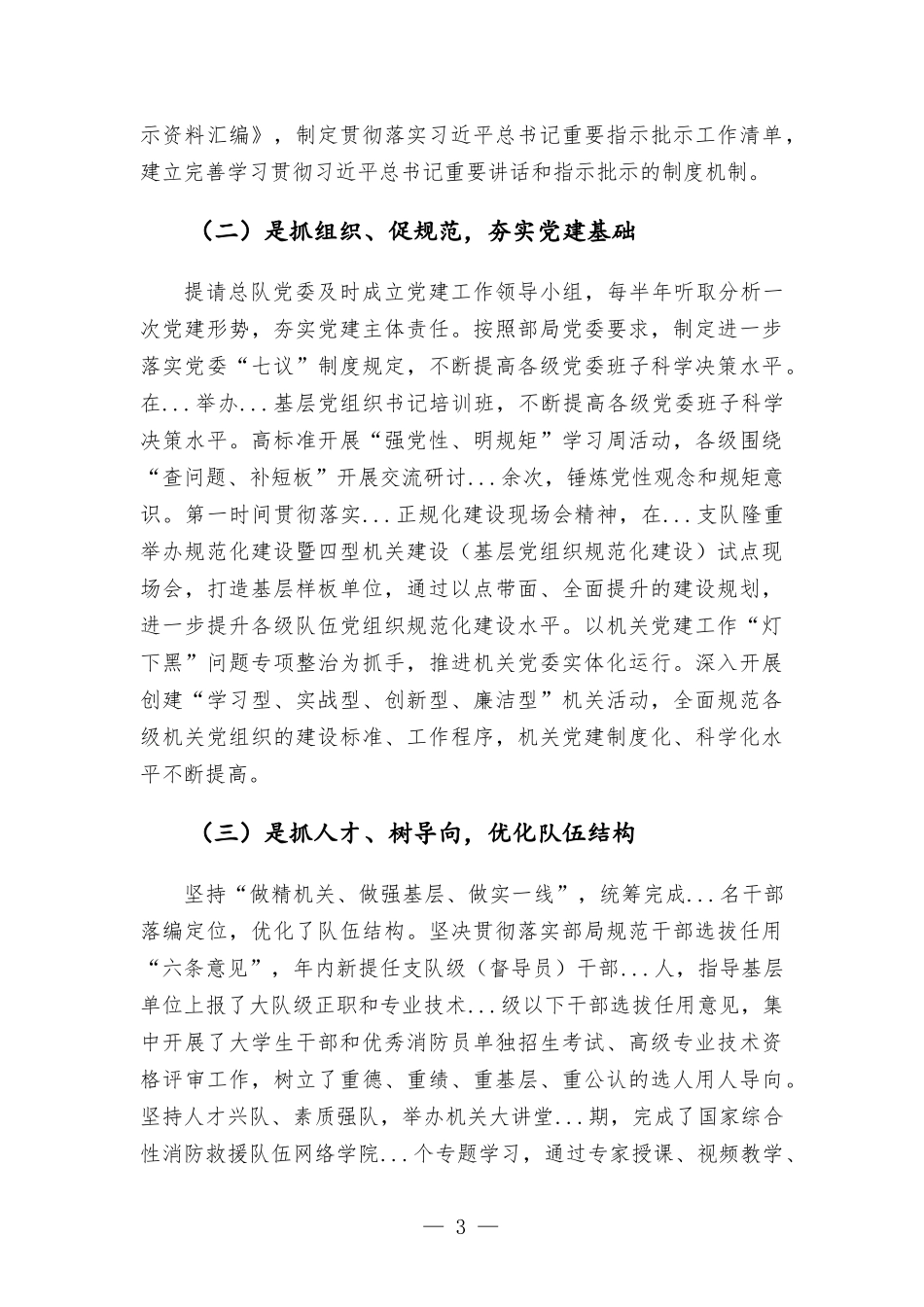 2021年度消防党委书记述职述廉报告汇报材料.docx_第3页