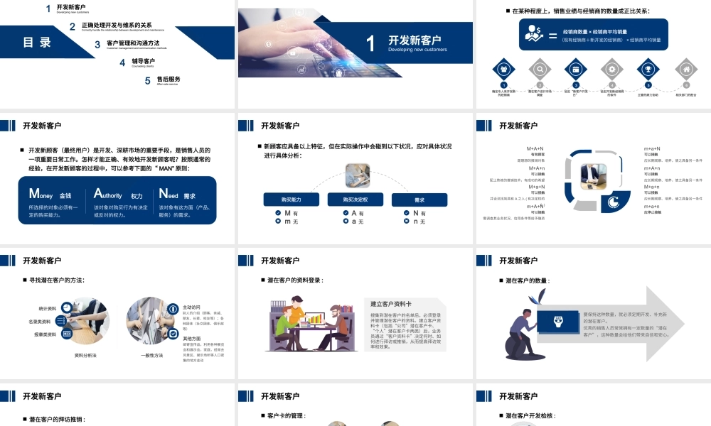 蓝色商务客户管理技巧企业培训PPT模板.pptx