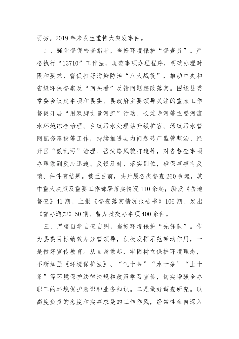环境保护目标绩效办分管领导先进个人总结.docx_第2页