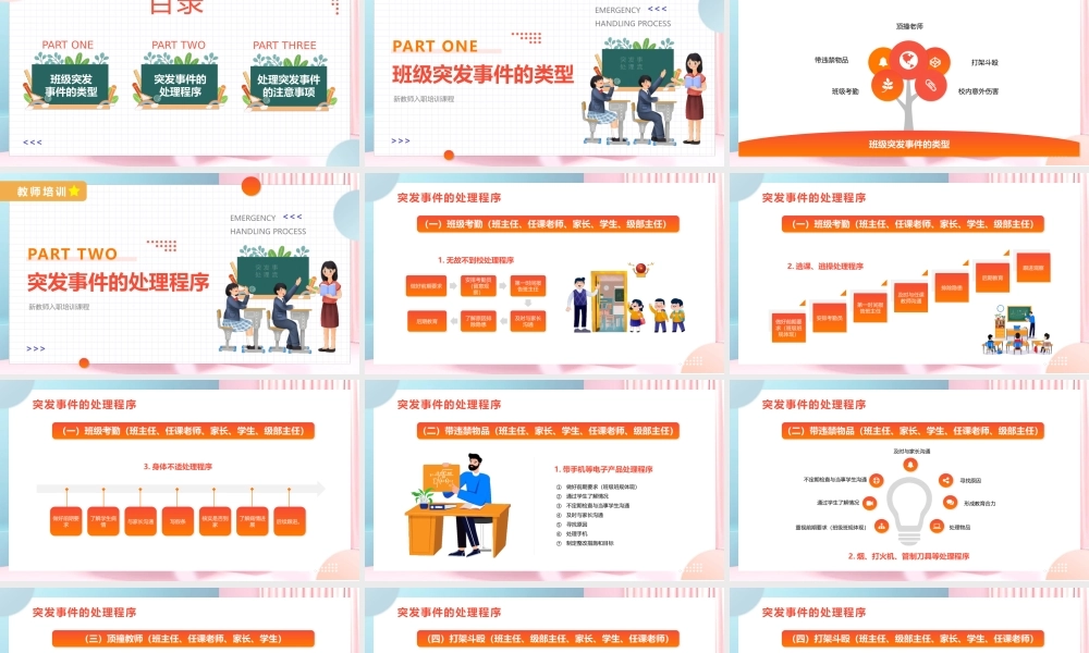 新教师入职培训-班级突发事件处理流程教育培训PPT课件（带内容）.pptx