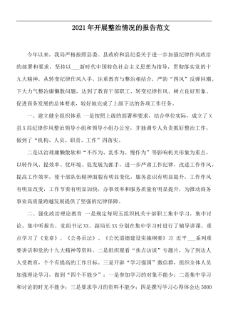 2021年开展整治情况的报告范文.docx