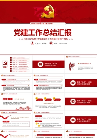 20XX年党建年终工作总结汇报暨下一年工作总结PPT课件（带内容）.ppt