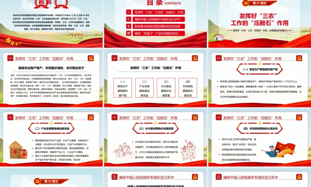 学习农村工作会议精神-发挥好“三农”工作“压舱石”作用全面推进乡村振兴PPT课件（带内容）.ppt