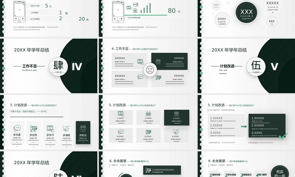 墨绿简洁XX学校学术汇报ppt模板.pptx