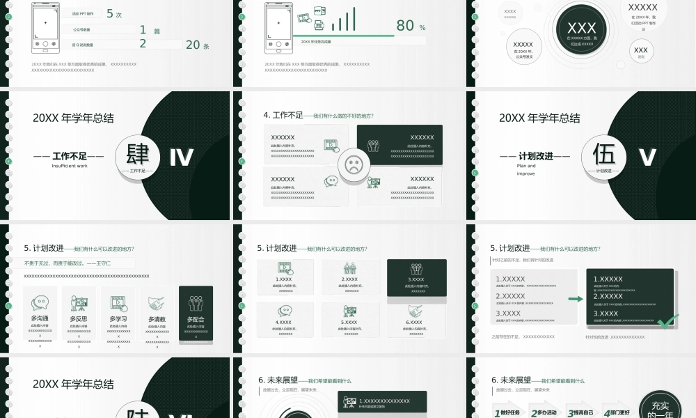 墨绿简洁XX学校学术汇报ppt模板.ppt