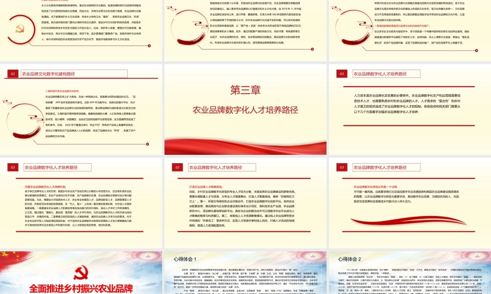 全面推进乡村振兴-农业品牌数字化转型的实现路径农村基层党课PPT课件（带内容）.pptx