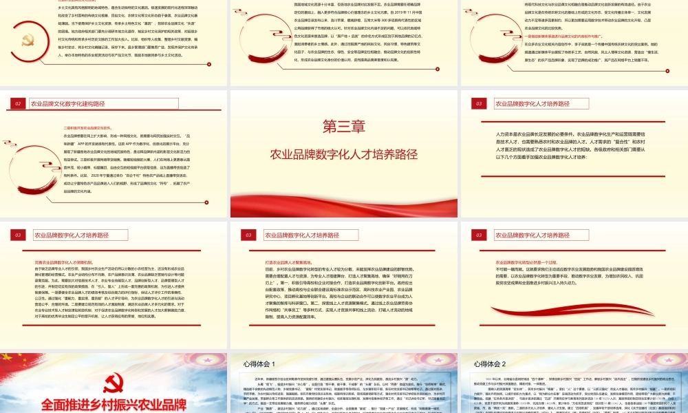 全面推进乡村振兴-农业品牌数字化转型的实现路径农村基层党课PPT课件（带内容）.ppt
