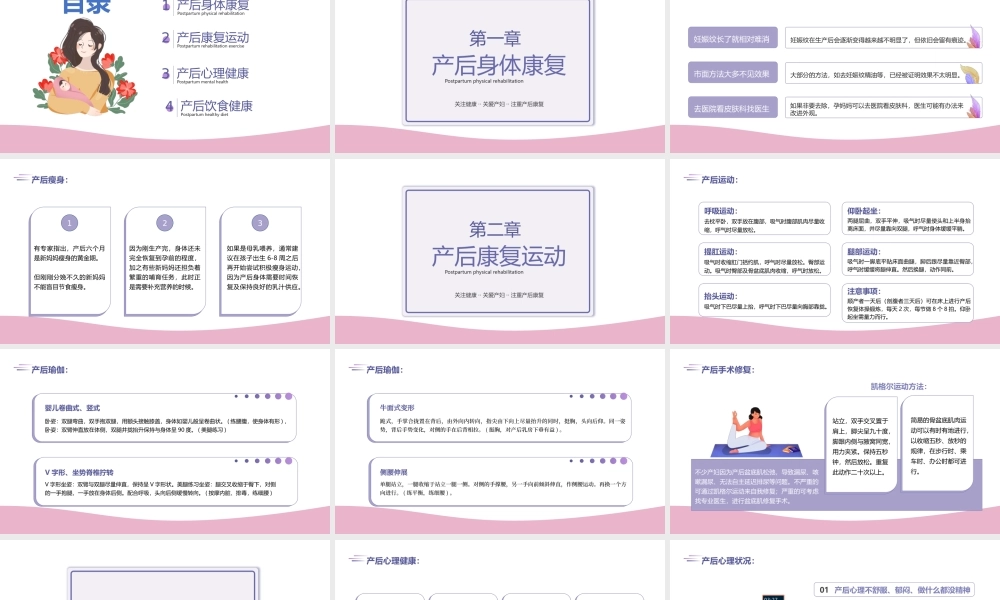 女性产后康复培训-关注健康关爱产妇专题PPT课件（带内容）.pptx