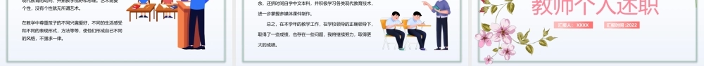 2022教师个人年终述职报告年终工作总结汇报PPT课件（带内容）.pptx