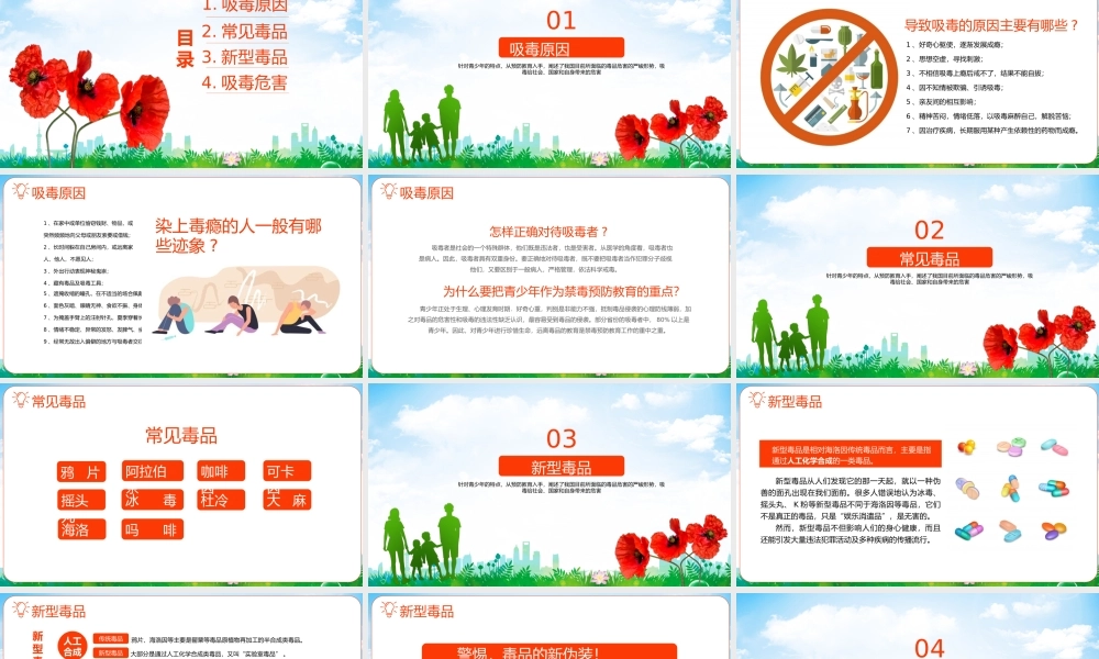 简约珍爱生命远离毒品公益宣传ppt课件（带内容）.pptx