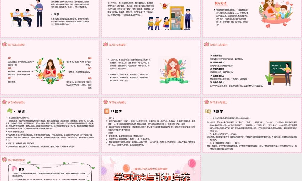 儿童学习方法及能力培养PPT课件（带内容）.ppt